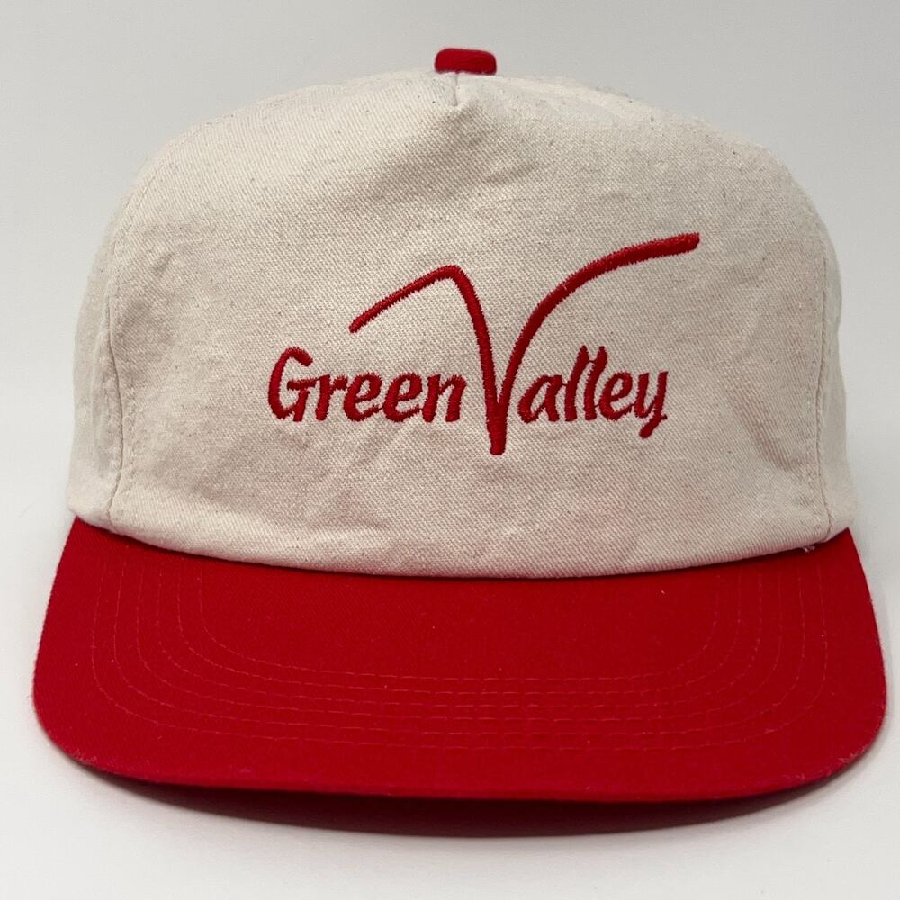 Vintage 90s Green Valley Golf Course Hat Baseball Cap Sioux City Snapback Red